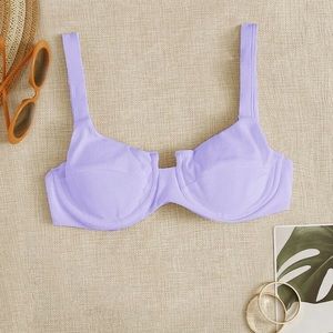 Ribbed underwire bathing suit top